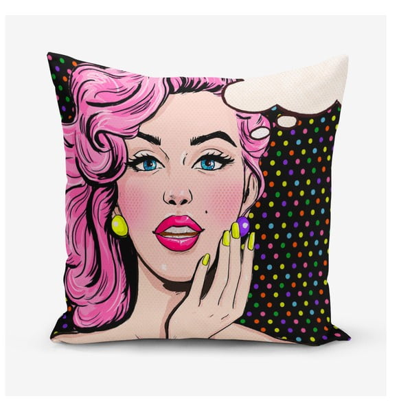 Jastučnica s primjesom pamuka Minimalist Cushion Covers PopArt Woman, 45 x 45 cm