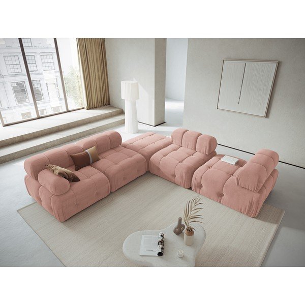 Svijetlo ružičasta modularna sjedeća garnitura Ferento – Cosmopolitan Design-image-1