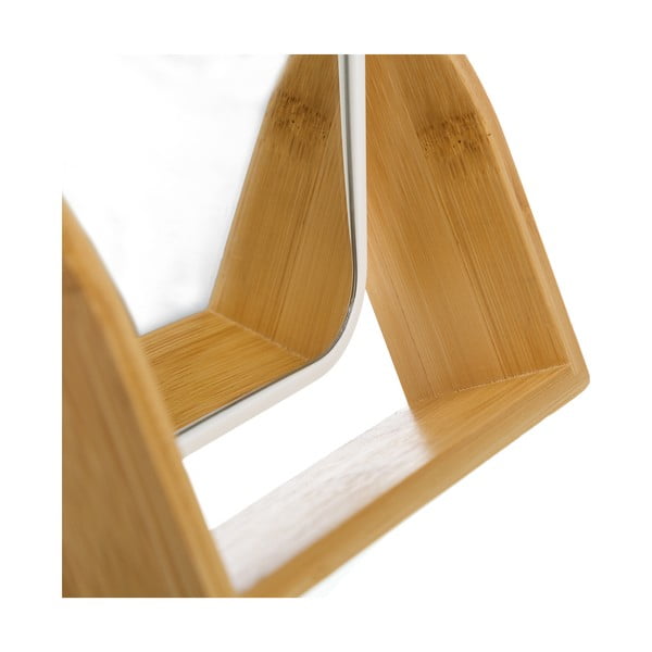 Kozmetičko ogledalo s okvirom od bambusa 16x19,5 cm – Casa Selección-image-1