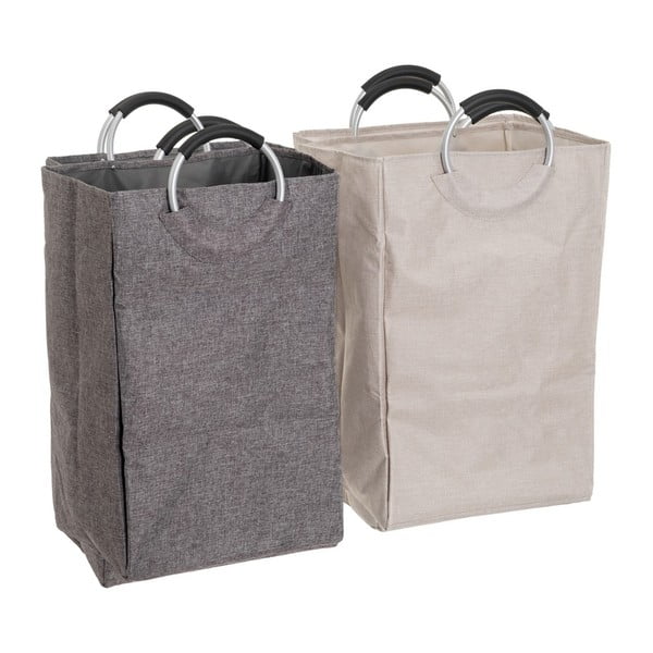 Sive/bež tekstilne košare za rublje u setu 2 kom – Casa Selección-image-1