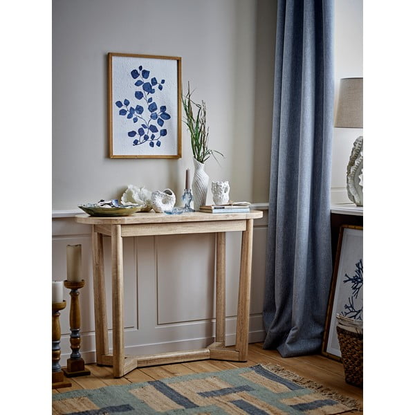 Pomoćni stol od masivnog kaučuka u prirodnoj boji 35x100 cm Serrone – Bloomingville-image-4