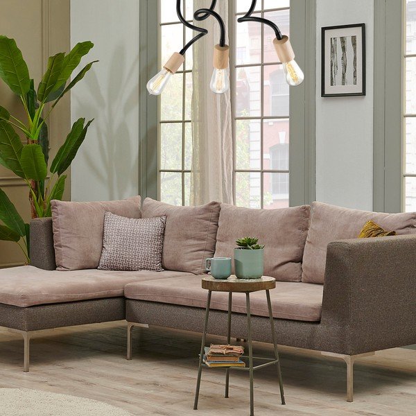 Stropno svjetlo crno-prirodne boje - LAMKUR-image-2