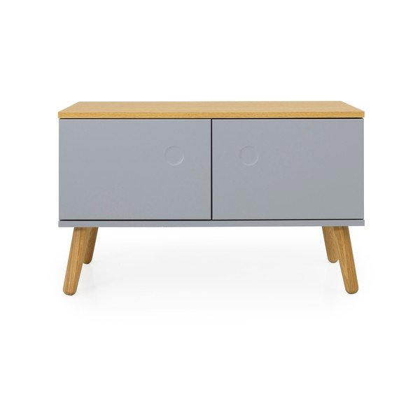 Siva klupa s nogama od hrastovog drva Tenzo Dot, širina 79 cm-image-1