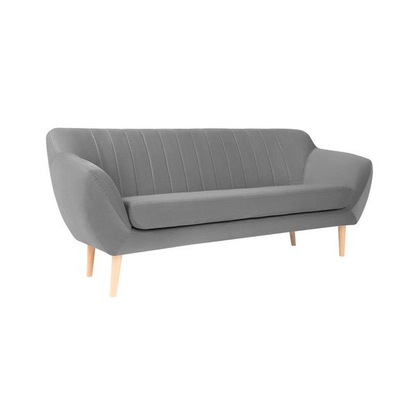 Siva baršunasta sofa Mazzini Sofas Sardaigne, 188 cm-image-2
