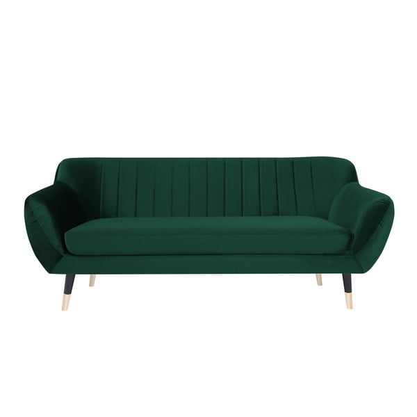 Zelena sofa s crnim nogama Mazzini Sofas Benito, 188 cm