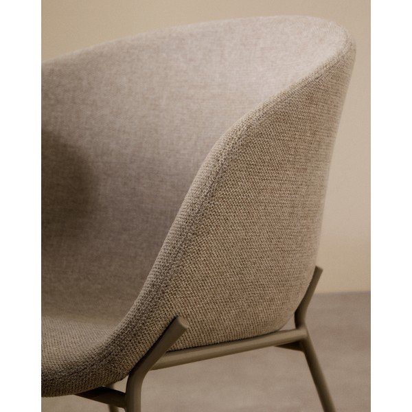 Bež podstavljena blagovaonska stolica s naslonima za ruke Yvette – Kave Home-image-2