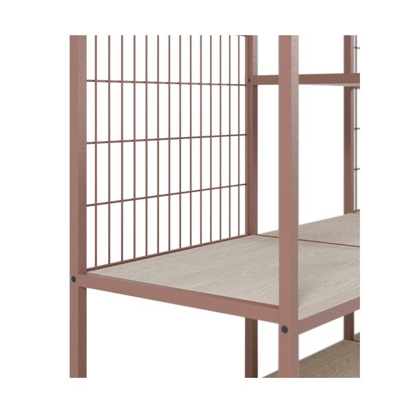 Otvoreni željezni ormar boje terakote 140x179,5x40 cm Amara – Marckeric-image-4