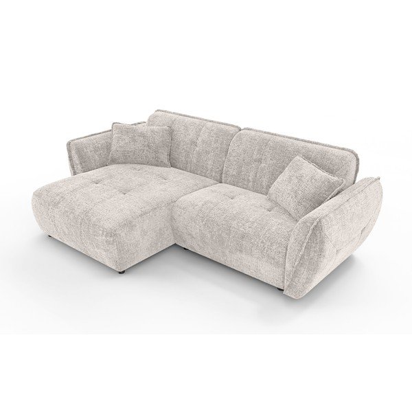 Bež kutna garnitura od šenila (s lijevim kutom/s ležaljkom) Nelia – Ropez-image-2