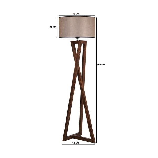 Smeđa stojeća svjetiljka s tekstilnim sjenilom (visina 149 cm) Maçka – Opviq lights-image-3