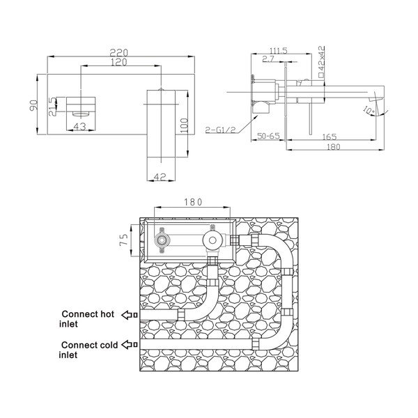Ugrađena slavina za umivaonik u sjajno srebrnoj boji (s 1 izlazom) Latus – Sapho-image-3