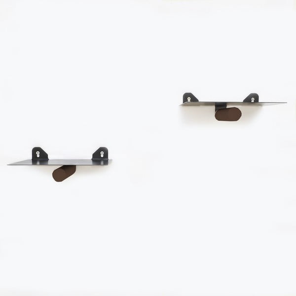 Crne metalne police u setu 2 kom 21 cm Rod – Kalune Design-image-1