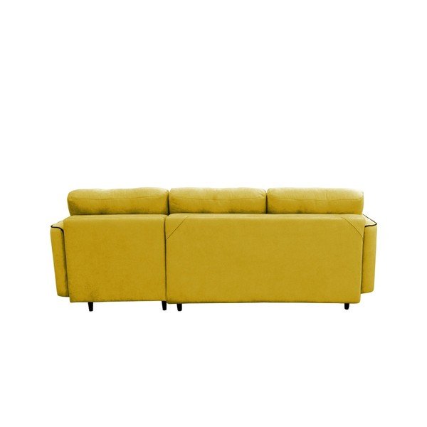 Žuti kauč na razvlačenje s crnim nogama Mazzini Sofas Dragonfly, desni kut-image-1