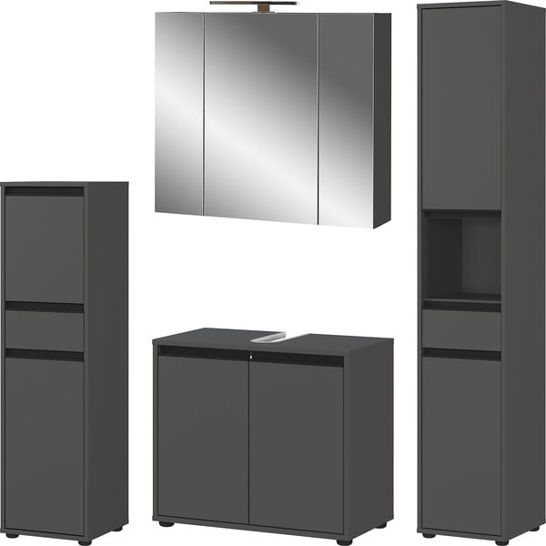 Antracitno sivi set namještaja za kupaonicu Lemont – Germania