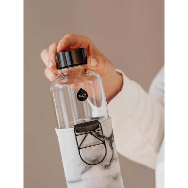 Crno-bijela borosilikatna staklena boca s navlakom od umjetne kože Equa Mismatch Stone, 750 ml-image-4