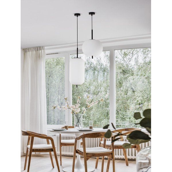 Bijela/crna staklena viseća svjetiljka ø 22 cm Lato – Nova Luce-image-1
