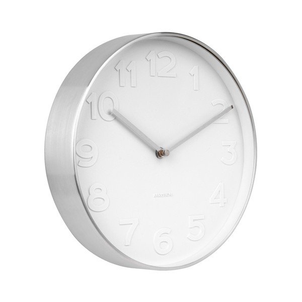 Zidni sat s detaljima u srebrnoj boji Karlsson Mr. Bijela, ⌀ 28 cm-image-1