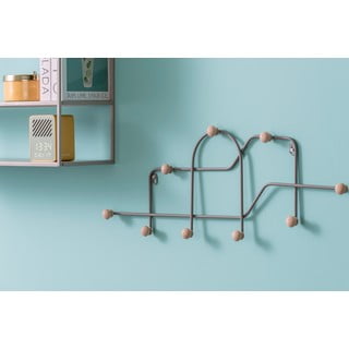 Siva metalna zidna vješalica 71 cm Maze – PT LIVING