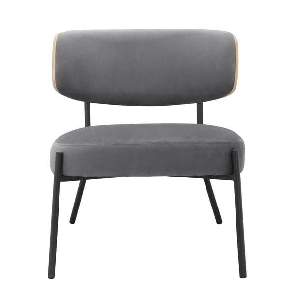 Siva baršunasti fotelja s naslonjačem za noge Jerry – Støraa-image-3