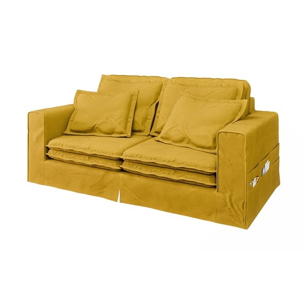 Žuta  sofa 196 cm Nora – Ropez-image-2