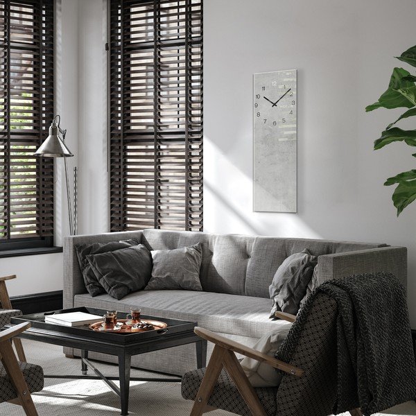 Zidni sat Styler Glassclock Concrete, 20 x 60 cm-image-2