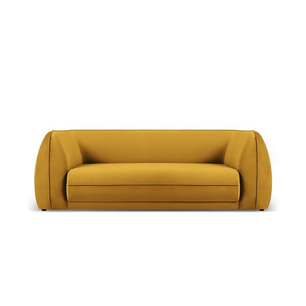 Žuta  baršunasti sofa 225 cm Lando – Micadoni Home