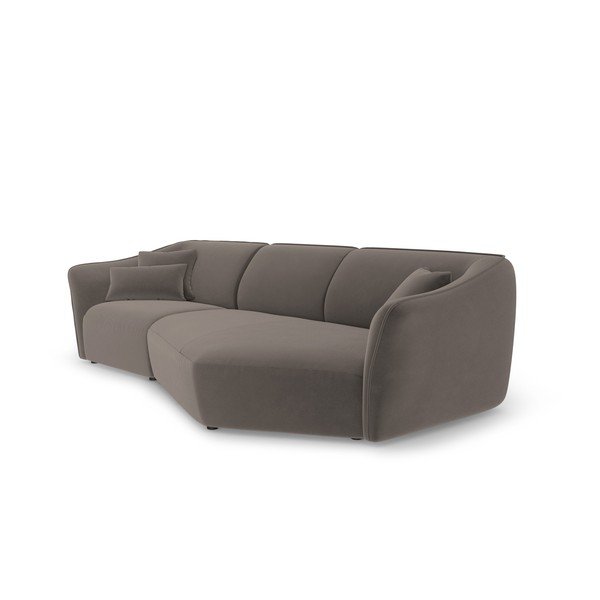Smeđa baršunasti kutna garnitura Tokyo – Cosmopolitan Design-image-3