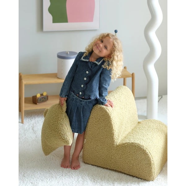 Zeleni dječji jastuk za sjedenje od bouclé tkanine Bear – Wigiwama-image-2