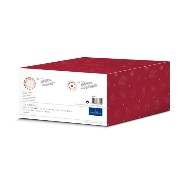 Crveno-bijeli porculanski 8-dijelni set posuđa s božićnim motivom Villeroy & Boch-image-1