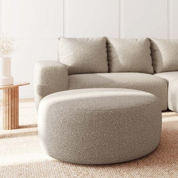 Bež tabure od bouclé tkanine Monce – Rodier-image-2