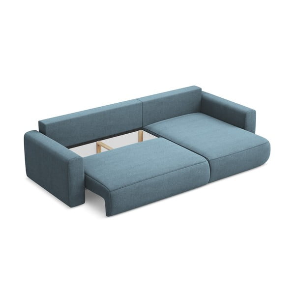 Svijetlo plava sklopiva/s prostorom za odlaganje kutna garnitura (s desnim kutom/s ležaljkom) Kapua – Makamii-image-3