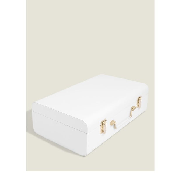 Bijela dekorativna kutija za pohranu od imitacije kože 50x30x15 cm – Stackers-image-2