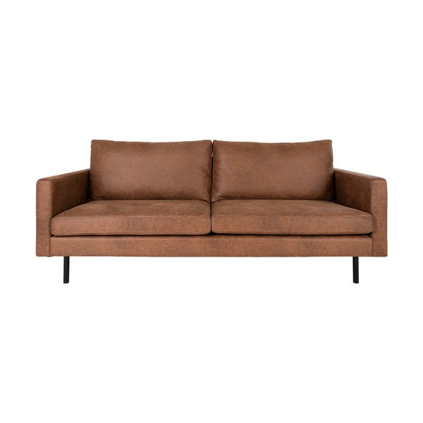 Smeđi kauč od imitacije kože 196 cm Malaga - House Nordic