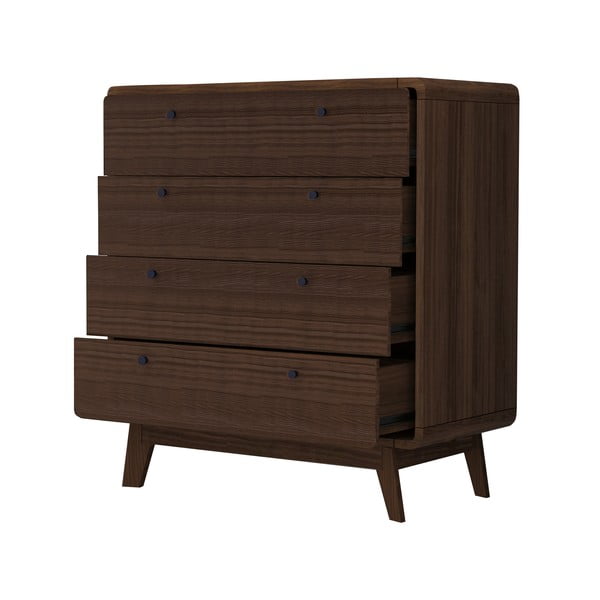 Tamno smeđa visoka komoda u dekoru oraha 80x88 cm Caitlin – Støraa-image-2