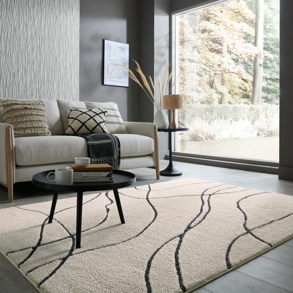 Krem tepih 120x170 cm Flow – Flair Rugs-image-1
