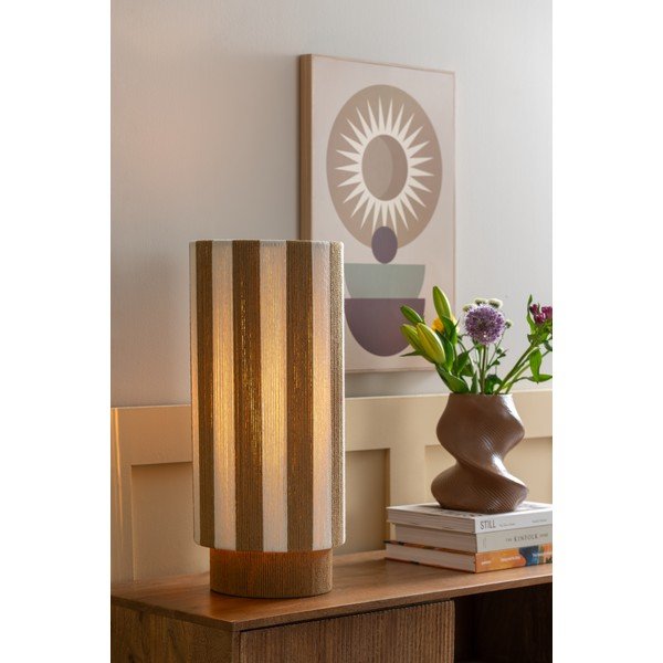Bijela/u prirodnoj boji stolna lampa od užeta (visina 58 cm) Vienna Stripes – Leitmotiv-image-1