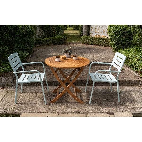 Svijetlo plava metalna vrtna stolica Hawaii – Exotan-image-1