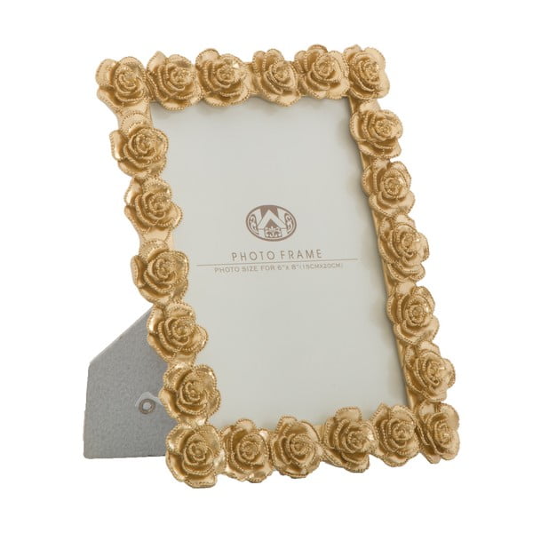 Okvir za fotografije u zlatu s motivom ruže Mauro Ferretti, 21 x 25,5 cm