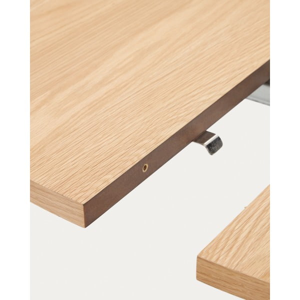 Okrugli proširiv blagovaonski stol s pločom stola u dekoru hrasta u prirodnoj boji ø 90 cm Montuiri – Kave Home-image-3