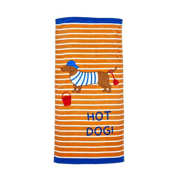 Narančasti pamučan ručnik za plažu 76x160 cm Hot Dog – Catherine Lansfield