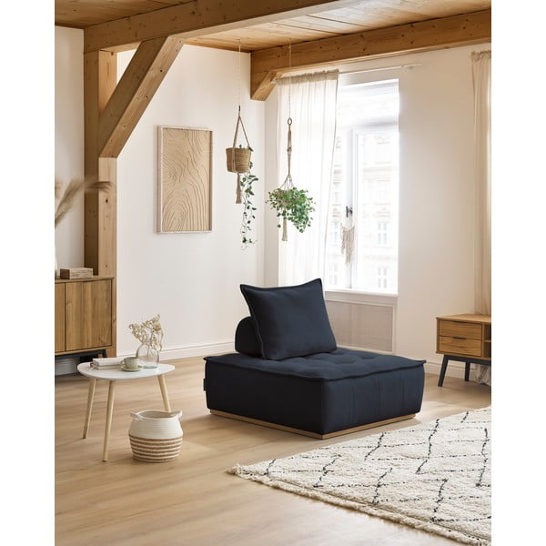 Tamno plava fotelja od šenila Elisa – Bobochic Paris-image-1