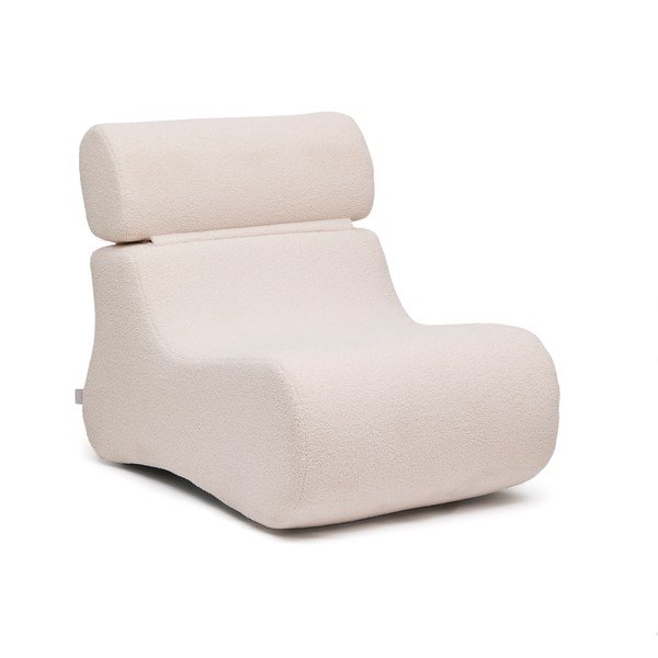 Fotelja od bouclé tkanine boje slonovače Club – Kave Home