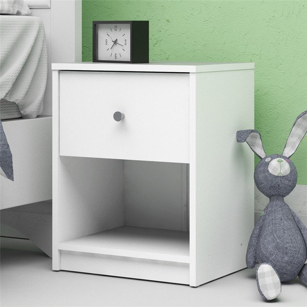 Bijeli noćni ormarić s policama May - Tvilum-image-1