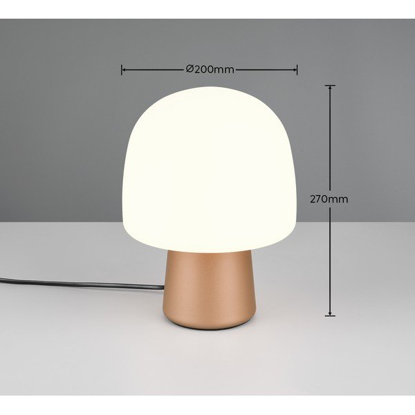 Bijela/u brončanoj boji stolna lampa sa staklenim sjenilom (visina 27 cm) Steen – Trio-image-3