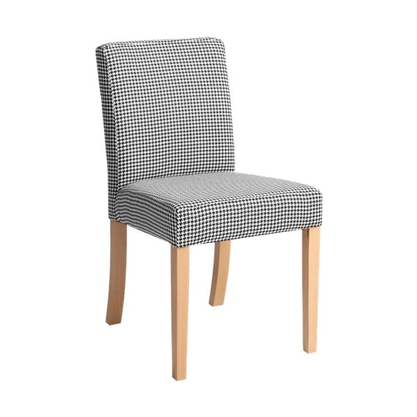 Crno-bijela stolica s prirodnim nogama Custom Form Wilton