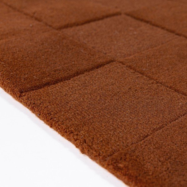 Ručno rađen vunen tepih boje terakote 120x170 cm Checkerboard – Flair Rugs-image-2