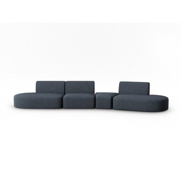 Plava sofa od šenila s desnim kutom 428 cm Paolo – Milo Casa