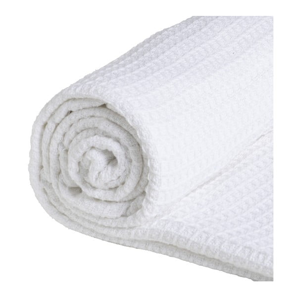 Bijeli prekrivač od recikliranog pamuka 260x280 cm Honeycomb – Ixia-image-2