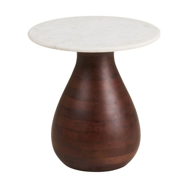 Okrugao pomoćni stol s mramornom pločom ø 40 cm Heide – House Nordic-image-2