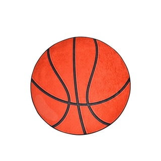 Narančasti dječji protuklizni tepih Conceptum Hypnose Basketball, ø 140 cm