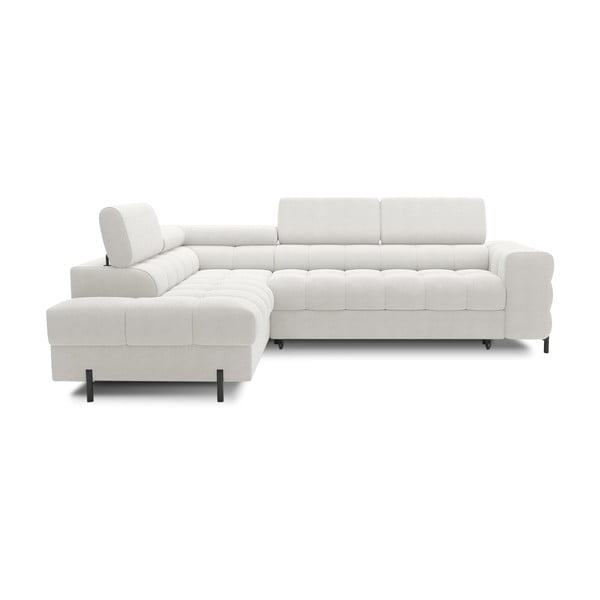 Krem sklopiva/s prostorom za odlaganje kutna garnitura od bouclé tkanine (s lijevim kutom/u obliku slova L) Ferucce – ELTAP